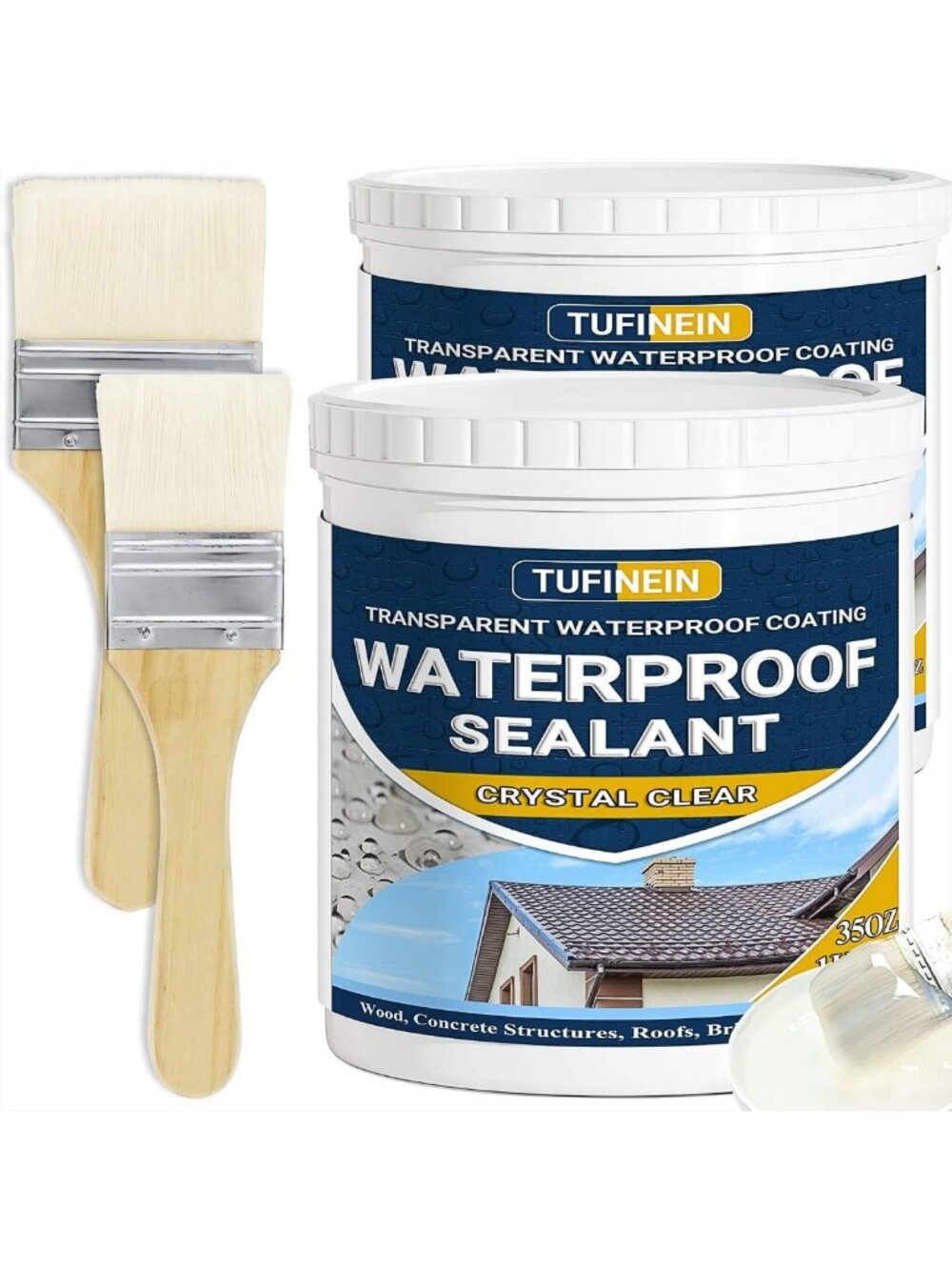 70 Oz Waterproof Sealant - Clear, Transparent Coating for Roofs, Walls & Gardens